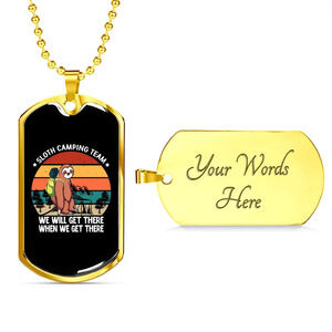 Camper Necklace We Get There Personalized Engraved Gold Dog Tag Necklace Custom